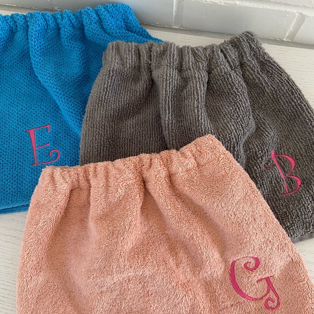 Toddler Girl Monogrammed Initials Terry Cloth Summer Beach Pool Skirt Cover-Up